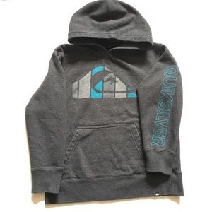 Quiksilver Hoodie Sweater Pull Over Grey Blue